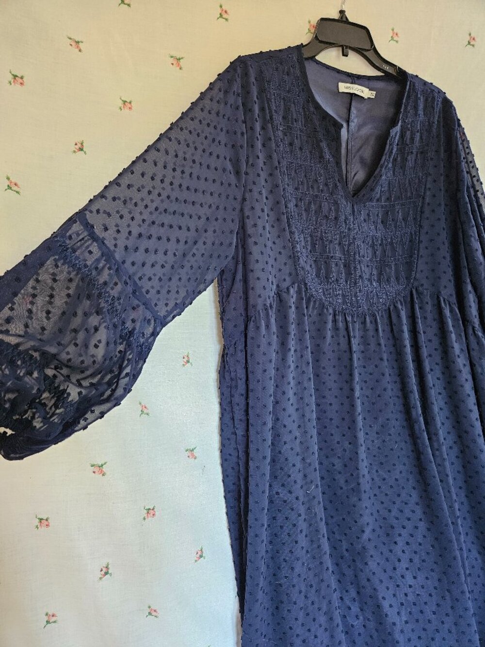 Size 2X to 3X Miss Look Navy Midi Dress